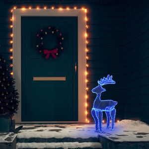 Berkfield Home Reindeer Christmas Decoration with Mesh 306 LEDs 60x24x89cm in Blue Size: 60 x 24 x 89 cm Blue 60 x 24 x 89 cm Berkfield Home Reindeer Christmas Decoration with Mesh 306 LEDs 60x24x89cm in Blue Size: 60 x 24 x 89 cm Blue 60 x 24 x 89 cm