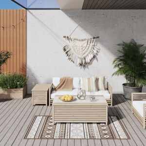 Berkfield Home Outdoor Rug Brown & White 80x150 cm Reversible Design Brown 80x150 cm Berkfield Home Outdoor Rug Brown & White 80x150 cm Reversible Design Brown 80x150 cm