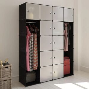 Berkfield Home Modular Cabinet 14 Compartments Black & White 37x146x180.5 cm Black 37x146x180.5 cm Berkfield Home Modular Cabinet 14 Compartments Black & White 37x146x180.5 cm Black 37x146x180.5 cm