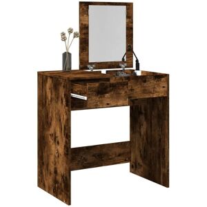 Berkfield Home Dressing Table with Mirror Smoked Oak 73x46.5x120 cm in Brown Brown 73x46.5x120 cm Berkfield Home Dressing Table with Mirror Smoked Oak 73x46.5x120 cm in Brown Brown 73x46.5x120 cm