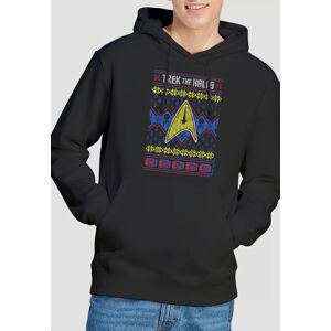 Star Trek Trek The Halls Ugly Christmas Hoddie, Black Size: Medium Black M Star Trek Trek The Halls Ugly Christmas Hoddie, Black Size: Medium Black M