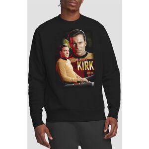Star Trek Captain Kirk Crew Sweatshirt, Black Size: 2XL Black 2XL Star Trek Captain Kirk Crew Sweatshirt, Black Size: 2XL Black 2XL