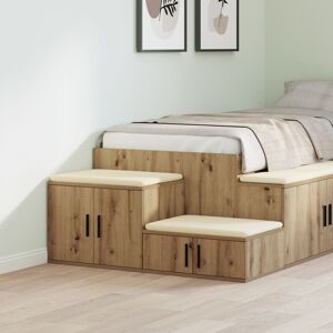 Berkfield Home Artisan Oak Storage Cabinet - 118x41x40 cm, Made from Engineered Wood in Brown Size: 118 x 41 x 40 cm Brown 118 x 41 x 40 cm Berkfield Home Artisan Oak Storage Cabinet - 118x41x40 cm, Made from Engineered Wood in Brown Size: 118 x 41 x 40 cm Brown 118 x 41 x 40 cm