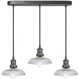 Industville Brooklyn Glass Dome 3 Wire Oval Cluster Lights, 8 inch, Pewter holder in Dark Grey Dark Grey Industville Brooklyn Glass Dome 3 Wire Oval Cluster Lights, 8 inch, Pewter holder in Dark Grey Dark Grey
