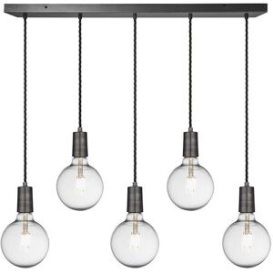 Industville Sleek Edison Cluster Lights, 5 Wire, Pewter in Dark Grey Dark Grey Industville Sleek Edison Cluster Lights, 5 Wire, Pewter in Dark Grey Dark Grey