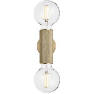 Industville Knurled Edison Double Wall Light, Brass in Bronze Bronze Industville Knurled Edison Double Wall Light, Brass in Bronze Bronze