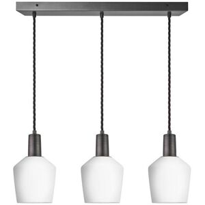 Industville Sleek Opal Glass Schoolhouse 3 Wire Cluster Lights, 5.5 inch, White, Pewter holder in White White Industville Sleek Opal Glass Schoolhouse 3 Wire Cluster Lights, 5.5 inch, White, Pewter holder in White White