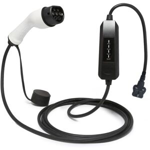 VOGREX Type 2 EV Charging Cable - UK 3 Pin Plug, 13A Portable Car Charger in Black Black VOGREX Type 2 EV Charging Cable - UK 3 Pin Plug, 13A Portable Car Charger in Black Black