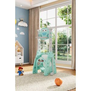 Living and Home Toddler Multifunctional Basketball Stand Set with Drawing Board in Green Green Living and Home Toddler Multifunctional Basketball Stand Set with Drawing Board in Green Green