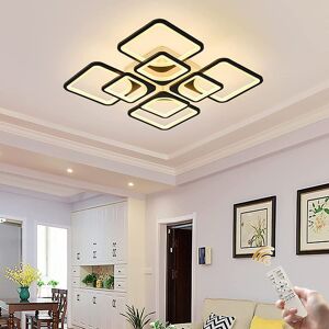 Garwarm Modern Led Ceiling Light Dimmable Chandelier Square Shape Black Black Garwarm Modern Led Ceiling Light Dimmable Chandelier Square Shape Black Black