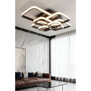 Living and Home Contemporary LED Energy-efficient Semi Flush Ceiling Light in Black Black Living and Home Contemporary LED Energy-efficient Semi Flush Ceiling Light in Black Black