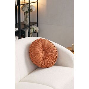 Living and Home 45cm Round Throw Pillow Velvet Home Decoration Pleated Round Pillow Cushion in Orange Orange Living and Home 45cm Round Throw Pillow Velvet Home Decoration Pleated Round Pillow Cushion in Orange Orange
