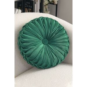 Living and Home 40cm Green Round Velvet Pleated Pumpkin Cushion in Dark Green Dark Green Living and Home 40cm Green Round Velvet Pleated Pumpkin Cushion in Dark Green Dark Green