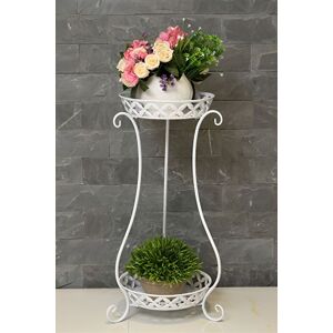 Living and Home 2 Tier Tall Vintage Metal Plant Stand Rack Plant Pot Holder in White White Living and Home 2 Tier Tall Vintage Metal Plant Stand Rack Plant Pot Holder in White White