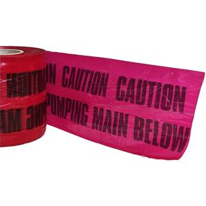 Pegdev Detectable Underground Warning Tape Sewer Pumping Main 150mm 80M in Red Red Pegdev Detectable Underground Warning Tape Sewer Pumping Main 150mm 80M in Red Red