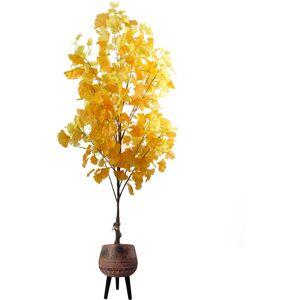 Pegdev 150cm Artificial Yellow Ginkgo Tree with Rustic Brown Planter Yellow Pegdev 150cm Artificial Yellow Ginkgo Tree with Rustic Brown Planter Yellow