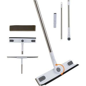 Living and Home 3-swapable-head Window Squeegee with Height Adjustable Long Handle Cleaning Tool Set in White White Living and Home 3-swapable-head Window Squeegee with Height Adjustable Long Handle Cleaning Tool Set in White White