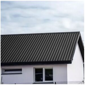 Living and Home 12Pcs Metal Corrugated Roofing Sheets in Black Black Living and Home 12Pcs Metal Corrugated Roofing Sheets in Black Black