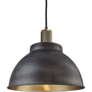 Industville Ribbed Dome Pendant - 13 Inch in Dark Grey Size: Medium Dark Grey Medium Industville Ribbed Dome Pendant - 13 Inch in Dark Grey Size: Medium Dark Grey Medium