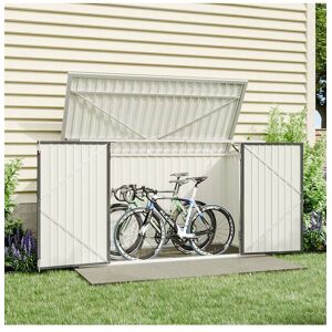 Living and Home Heavy Duty Steel Outdoor Bicycle Trash Can Storage Shed in Black Black Living and Home Heavy Duty Steel Outdoor Bicycle Trash Can Storage Shed in Black Black