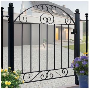 Living and Home Outdoor Garden Arched Metal Fence Gate, 85cm W x 90cm H in Black Size: 85 cm W x 90 cm H Black 85 cm W x 90 cm H Living and Home Outdoor Garden Arched Metal Fence Gate, 85cm W x 90cm H in Black Size: 85 cm W x 90 cm H Black 85 cm W x 90 cm H