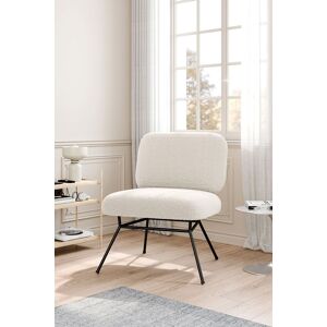 Living and Home Netural Bouclé Metal Frame Occasional Lounge Chair in Beige Beige Living and Home Netural Bouclé Metal Frame Occasional Lounge Chair in Beige Beige