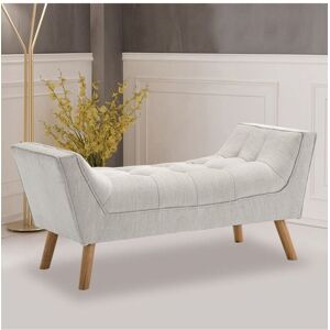 Living and Home Soft Chenille Upholstered Bench in Beige Beige Living and Home Soft Chenille Upholstered Bench in Beige Beige