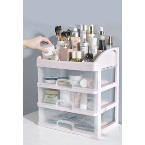 Living and Home Large Capacity Cosmetic Organizer with 3 Drawers for Dressing Table in Light Grey Light Grey Living and Home Large Capacity Cosmetic Organizer with 3 Drawers for Dressing Table in Light Grey Light Grey