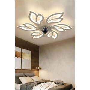 Living and Home Modern Flower Shape Ceiling Fan Light in White White Living and Home Modern Flower Shape Ceiling Fan Light in White White