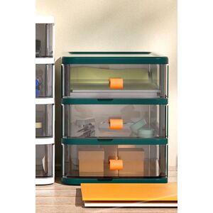 Living and Home 3 Tier Desktop Drawer Transparent Stationery Storage Box To Store Cosmetics Storage Box in Green Green Living and Home 3 Tier Desktop Drawer Transparent Stationery Storage Box To Store Cosmetics Storage Box in Green Green