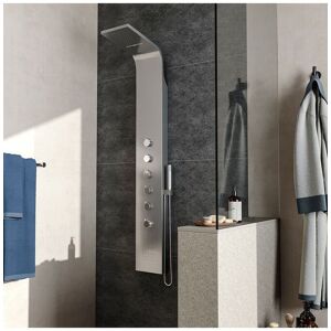 Living and Home Stainless Steel Bathroom Exposed Shower Tower Panel in Silver Silver Living and Home Stainless Steel Bathroom Exposed Shower Tower Panel in Silver Silver