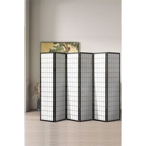 Living and Home 6-Panel Black Solid Wood Folding Room Divider Screen Black Living and Home 6-Panel Black Solid Wood Folding Room Divider Screen Black