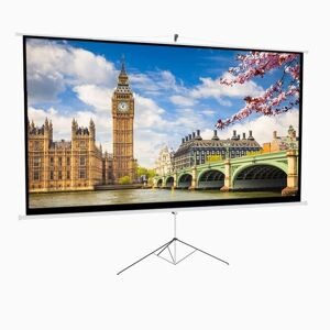 Living and Home 120" Manual Tripod Screen Projector Movie Screen in White White Living and Home 120" Manual Tripod Screen Projector Movie Screen in White White