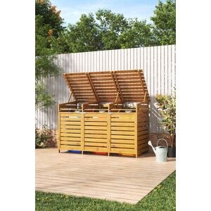 Living and Home Outdoor Spruce Wood Trash Can Storage Shed with 3 Door in Brown Brown Living and Home Outdoor Spruce Wood Trash Can Storage Shed with 3 Door in Brown Brown