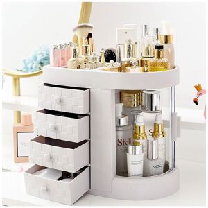 Living and Home Acrylic Desktop Makeup Cosmetic Organizer with 4 Drawers in White White Living and Home Acrylic Desktop Makeup Cosmetic Organizer with 4 Drawers in White White