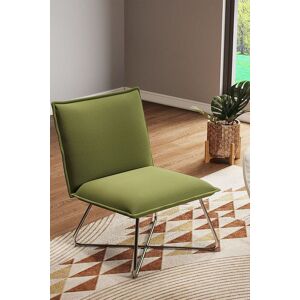 Living and Home Modern Linen Accent Chair with Metal Base in Green Green Living and Home Modern Linen Accent Chair with Metal Base in Green Green