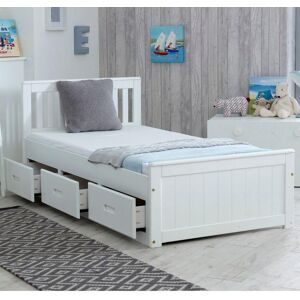 Rest Relax Maxine Wooden Storage Cabin Bed in White Size: Single White Single Rest Relax Maxine Wooden Storage Cabin Bed in White Size: Single White Single