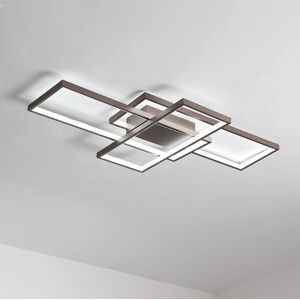 Garwarm 50W Dimmable LED Ceiling Light 3 Square Modern Coffee Ceiling Lamp in Brown Brown Garwarm 50W Dimmable LED Ceiling Light 3 Square Modern Coffee Ceiling Lamp in Brown Brown