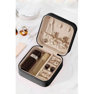 SHEONLY Women's Portable PU Leather Jewellery Box in Black Black SHEONLY Women's Portable PU Leather Jewellery Box in Black Black
