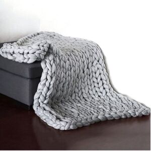 Living and Home 80x100cm Chunky Cable Knit Blanket Thick Yarn Stretch Throw for Sofa, Bed & Chair in Grey Size: 80 cm x 100 cm Grey 80 cm x 100 cm Living and Home 80x100cm Chunky Cable Knit Blanket Thick Yarn Stretch Throw for Sofa, Bed & Chair in Grey Size: 80 cm x 100 cm Grey 80 cm x 100 cm