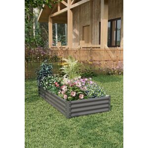 Living and Home Large Metal Raised Garden Bed Multiple sizes Black/Grey Planter Box for Outdoor, Patio, Greenhouse - 2.5x5ft/3x6ft/4x8ft in Grey Grey L Living and Home Large Metal Raised Garden Bed Multiple sizes Black/Grey Planter Box for Outdoor, Patio, Greenhouse - 2.5x5ft/3x6ft/4x8ft in Grey Grey L