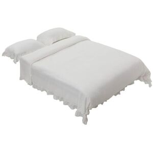 Living and Home 3Pcs Solid Ruffle Bedding Duvet Cover with 2 Pillowcase Set in White Size: Double White Double Living and Home 3Pcs Solid Ruffle Bedding Duvet Cover with 2 Pillowcase Set in White Size: Double White Double