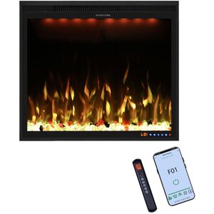 Omni-Burn Recessed & Wall-mounted Electric Fireplace with App Control, 13 Colours in Black Size: 152cm x 16.02cm x 42.84 cm Black 152cm x 16.02cm x 42.84 cm Omni-Burn Recessed & Wall-mounted Electric Fireplace with App Control, 13 Colours in Black Size: 152cm x 16.02cm x 42.84 cm Black 152cm x 16.02cm x 42.84 cm