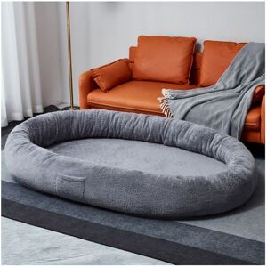 Ezysleep Junior Teddy Fleece Human Pet Bed in Grey Size: Large Grey Large Ezysleep Junior Teddy Fleece Human Pet Bed in Grey Size: Large Grey Large