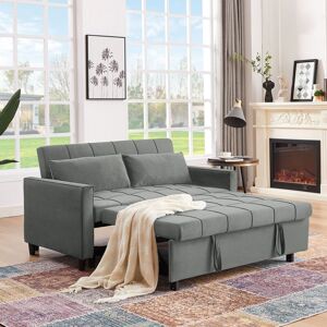 FURNITURE ONE Sofa Bed Double, Convertible 3 in 1 Pull Out Sofa Bed Max Load 300LBS in Grey Size: 1 Pack Grey 1 Pack FURNITURE ONE Sofa Bed Double, Convertible 3 in 1 Pull Out Sofa Bed Max Load 300LBS in Grey Size: 1 Pack Grey 1 Pack