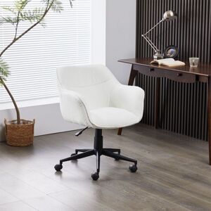 FURNITURE ONE Upholstered Swivel Office Chair, Corduroy Fabric Height Adjustable in White Size: 1 Pack White 1 Pack FURNITURE ONE Upholstered Swivel Office Chair, Corduroy Fabric Height Adjustable in White Size: 1 Pack White 1 Pack