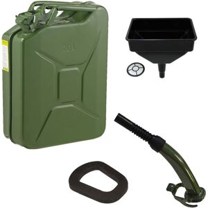 Pegdev 20L Heavy Duty Jerry Can with Funnel Metal Spout & Replacement Seal UN Certified in Dark Green Dark Green Pegdev 20L Heavy Duty Jerry Can with Funnel Metal Spout & Replacement Seal UN Certified in Dark Green Dark Green