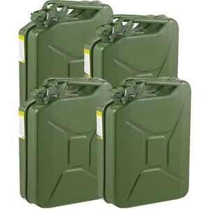 Pegdev 20L Heavy Duty Jerry Cans UN Certified Portable Fuel Container Pack of 4 in Dark Green Dark Green Pegdev 20L Heavy Duty Jerry Cans UN Certified Portable Fuel Container Pack of 4 in Dark Green Dark Green