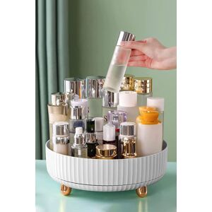 Living and Home 22CM Spinning Fruit Plate Skincare Cosmetic Organizer All-purpose Turntable-style Material Storage in White White Living and Home 22CM Spinning Fruit Plate Skincare Cosmetic Organizer All-purpose Turntable-style Material Storage in White White