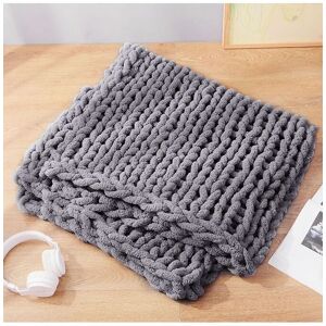 Living and Home Chunky Knit Blanket Throw 100% Hand Knit Chenille Chunky Throw Blanket for Couch 60 x 60cm in Dark Grey Size: 60 x 60 cm Dark Grey 60 x 60 cm Living and Home Chunky Knit Blanket Throw 100% Hand Knit Chenille Chunky Throw Blanket for Couch 60 x 60cm in Dark Grey Size: 60 x 60 cm Dark Grey 60 x 60 cm